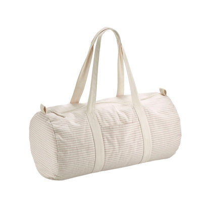 Grey - Back - Westford Mill Striped Organic Cotton Duffle Bag