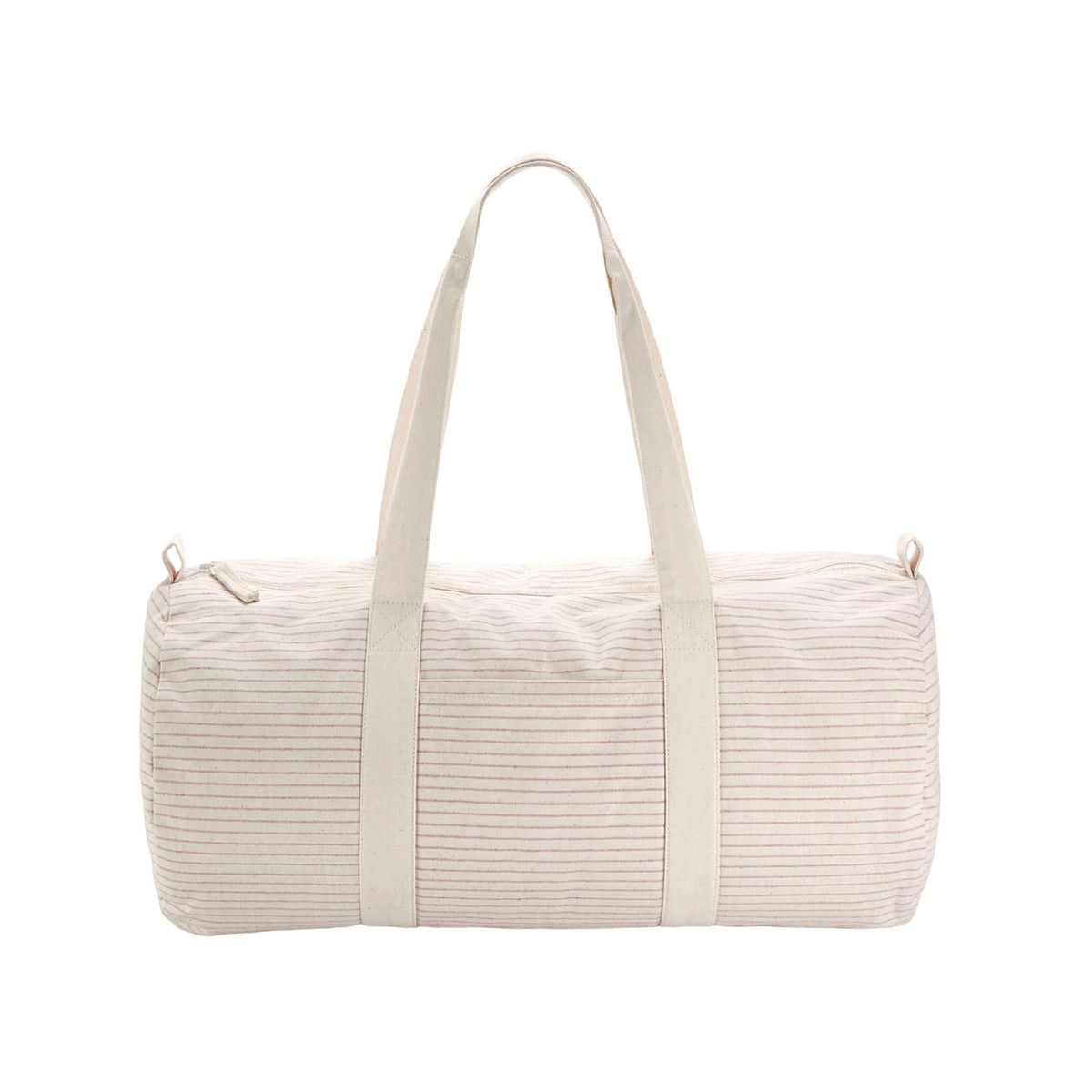 Red - Front - Westford Mill Striped Organic Cotton Duffle Bag