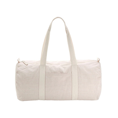 Red - Front - Westford Mill Striped Organic Cotton Duffle Bag
