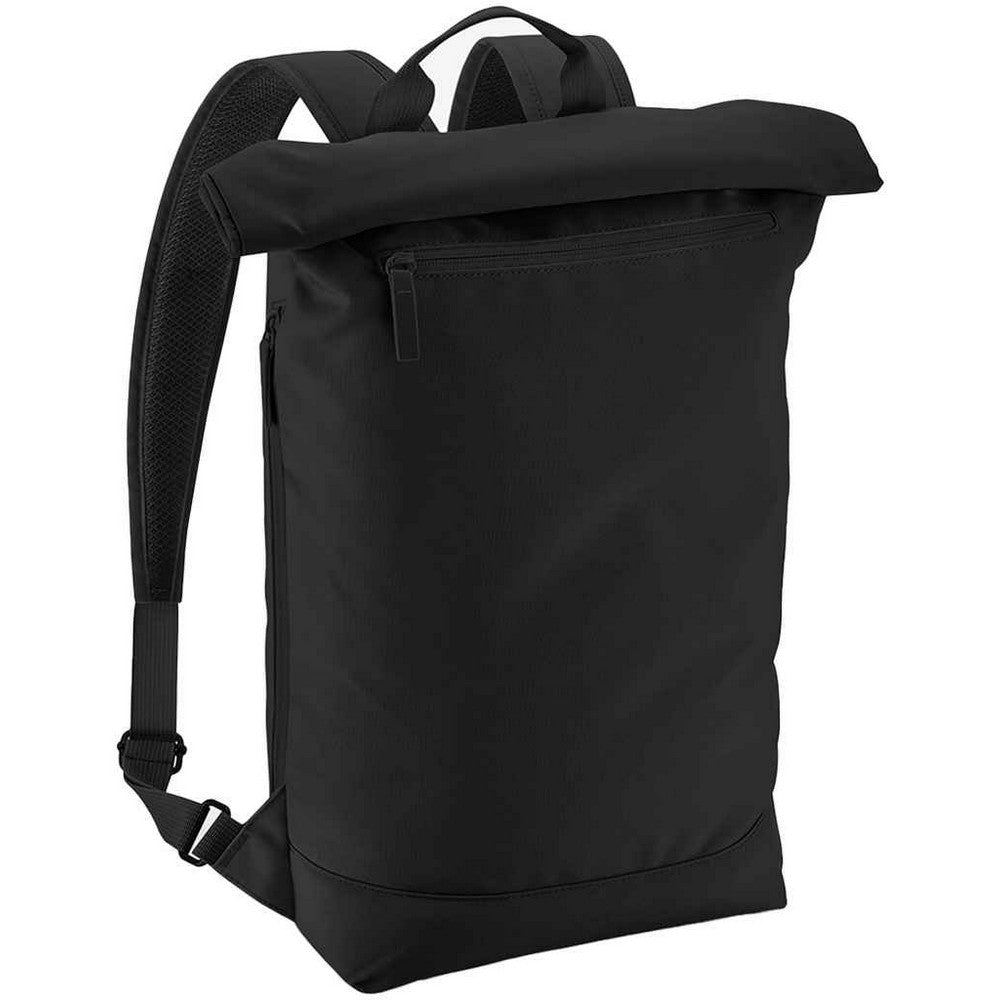 Black - Side - Bagbase Simplicity Roll Top Backpack