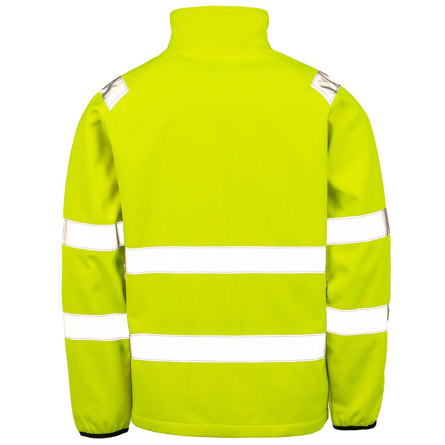 Fluorescent Yellow - Back - Result Genuine Recycled Mens Hi-Vis Softshell Printable Jacket