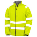Fluorescent Yellow - Front - Result Genuine Recycled Mens Hi-Vis Softshell Printable Jacket