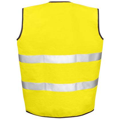 Yellow - Back - SAFE-GUARD by Result Unisex Adult Motorist Hi-Vis Vest