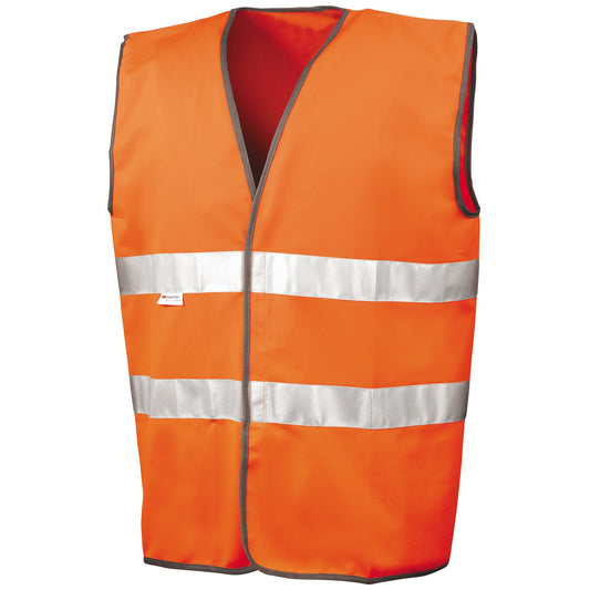 Orange - Front - SAFE-GUARD by Result Unisex Adult Motorist Hi-Vis Vest