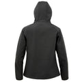 Black - Back - Result Genuine Recycled Womens-Ladies Hooded 3 Layer Printable Soft Shell Jacket