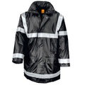 Black - Front - WORK-GUARD by Result Unisex Adult Management Reflective Coat