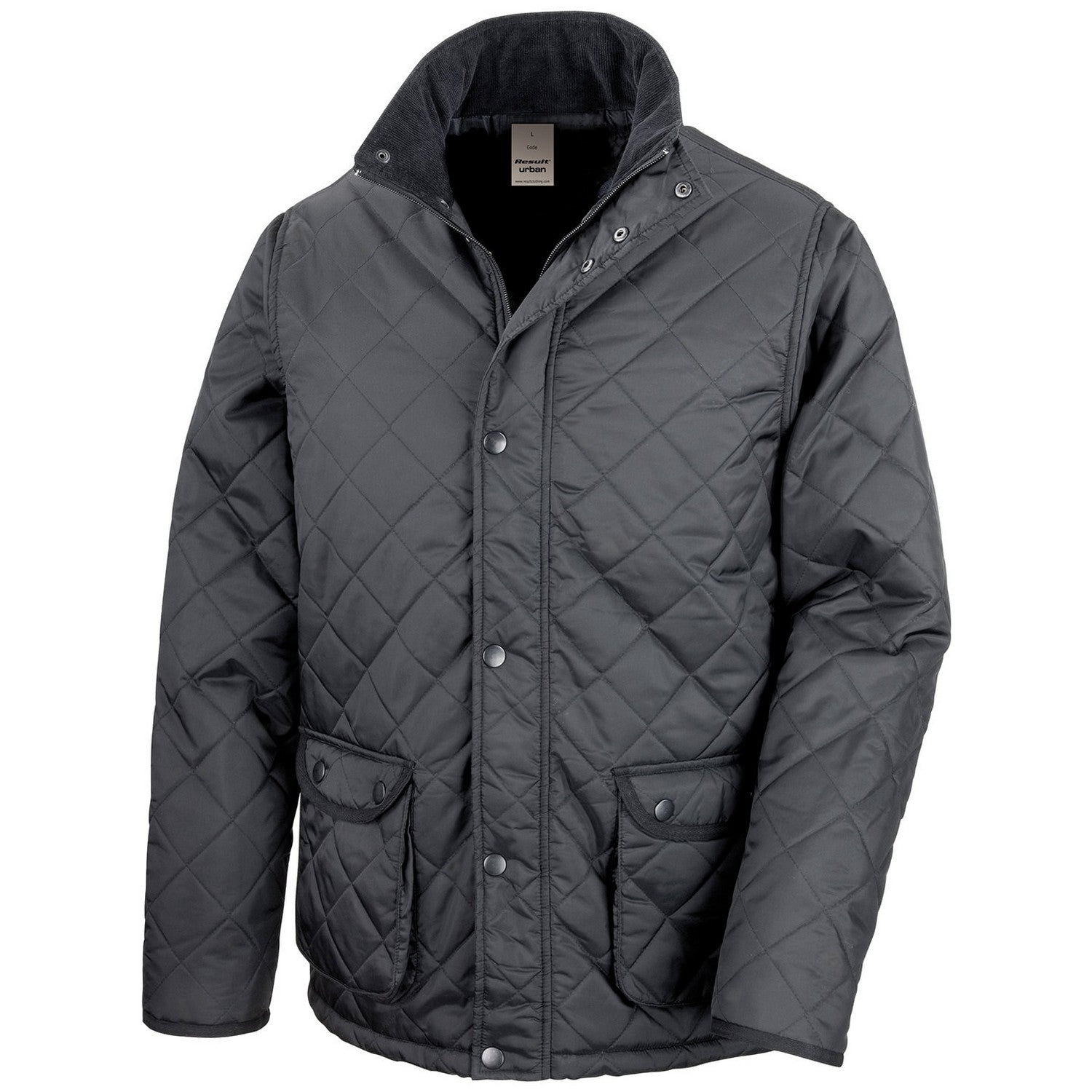 Black - Front - Result Urban Unisex Adult Cheltenham Padded Jacket