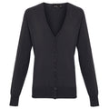 Charcoal - Front - Premier Womens-Ladies Cotton Acrylic V Neck Cardigan