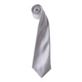 Silver - Front - Premier Unisex Adult Colours Satin Tie