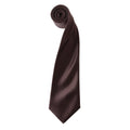 Brown - Front - Premier Unisex Adult Colours Satin Tie