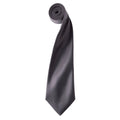 Dark Grey - Front - Premier Unisex Adult Colours Satin Tie