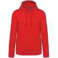 Red - Front - Kariban Mens Hooded Sweatshirt