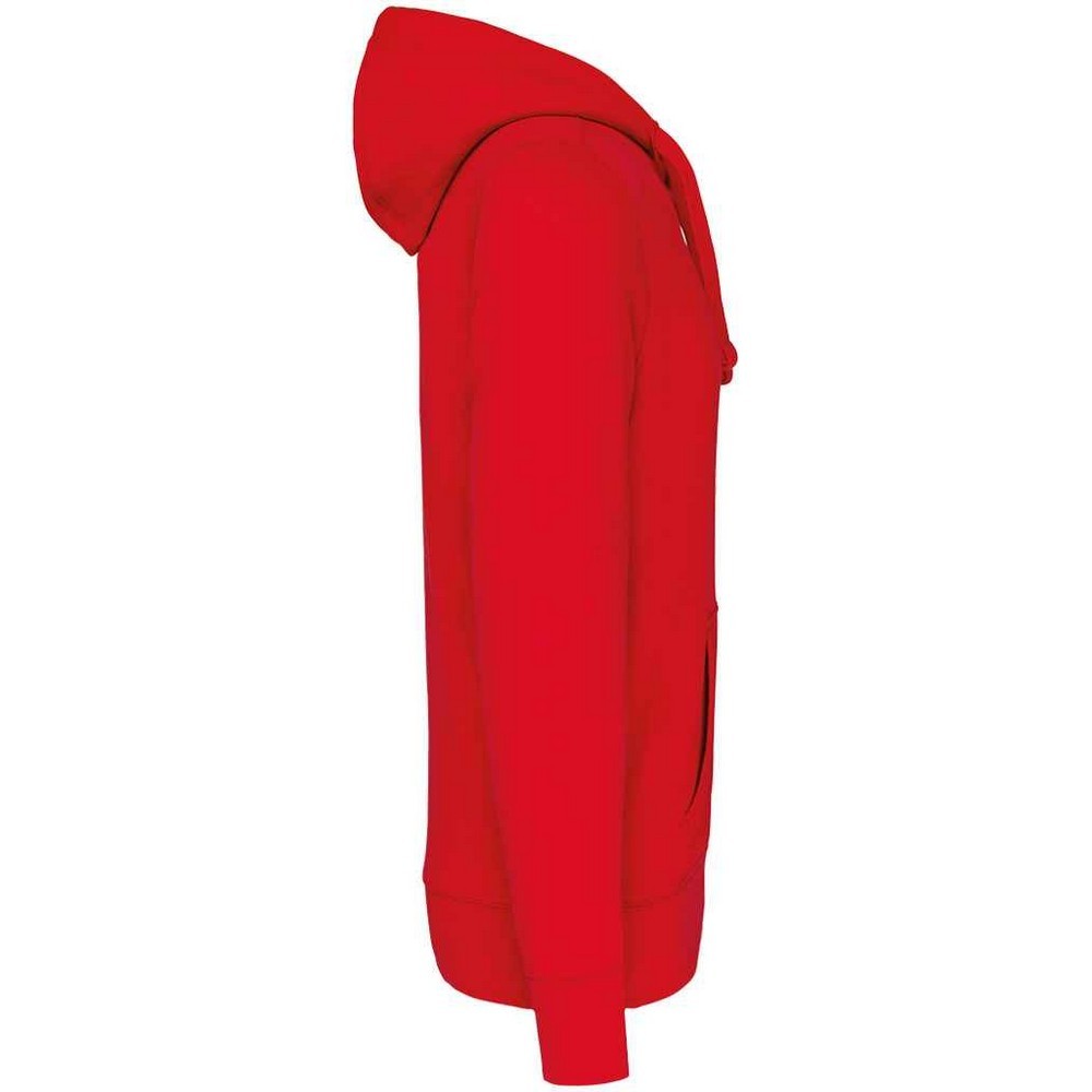 Red - Side - Kariban Mens Hooded Sweatshirt