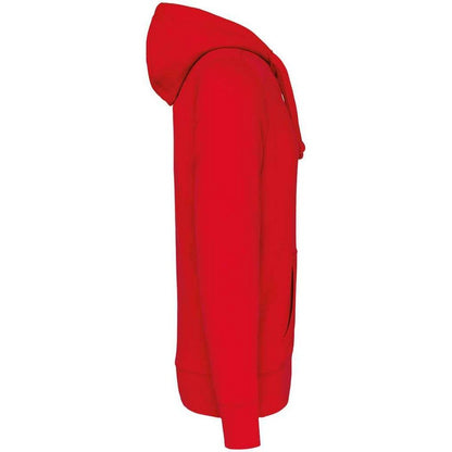 Red - Side - Kariban Mens Hooded Sweatshirt