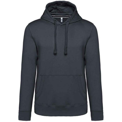 Dark Grey - Front - Kariban Mens Hooded Sweatshirt