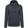 Dark Grey - Front - Kariban Mens Hooded Sweatshirt