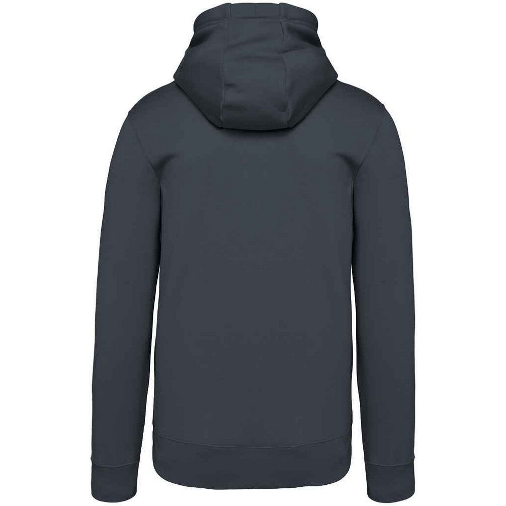 Dark Grey - Back - Kariban Mens Hooded Sweatshirt