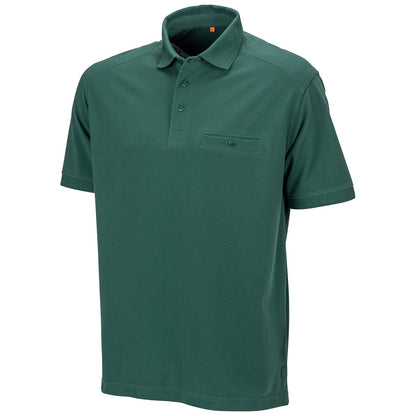 Bottle Green - Front - WORK-GUARD By Result Mens Apex Pique Polo Shirt