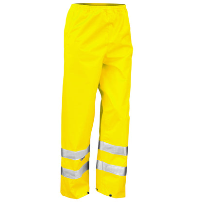 Yellow - Front - SAFE-GUARD By Result Mens Hi-Vis Waterproof Safety Trousers