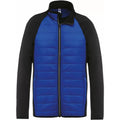 Dark Royal Blue-Black - Front - Proact Mens Dual Material Sports Padded Jacket