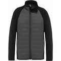 Sporty Grey-Black - Front - Proact Mens Dual Material Sports Padded Jacket