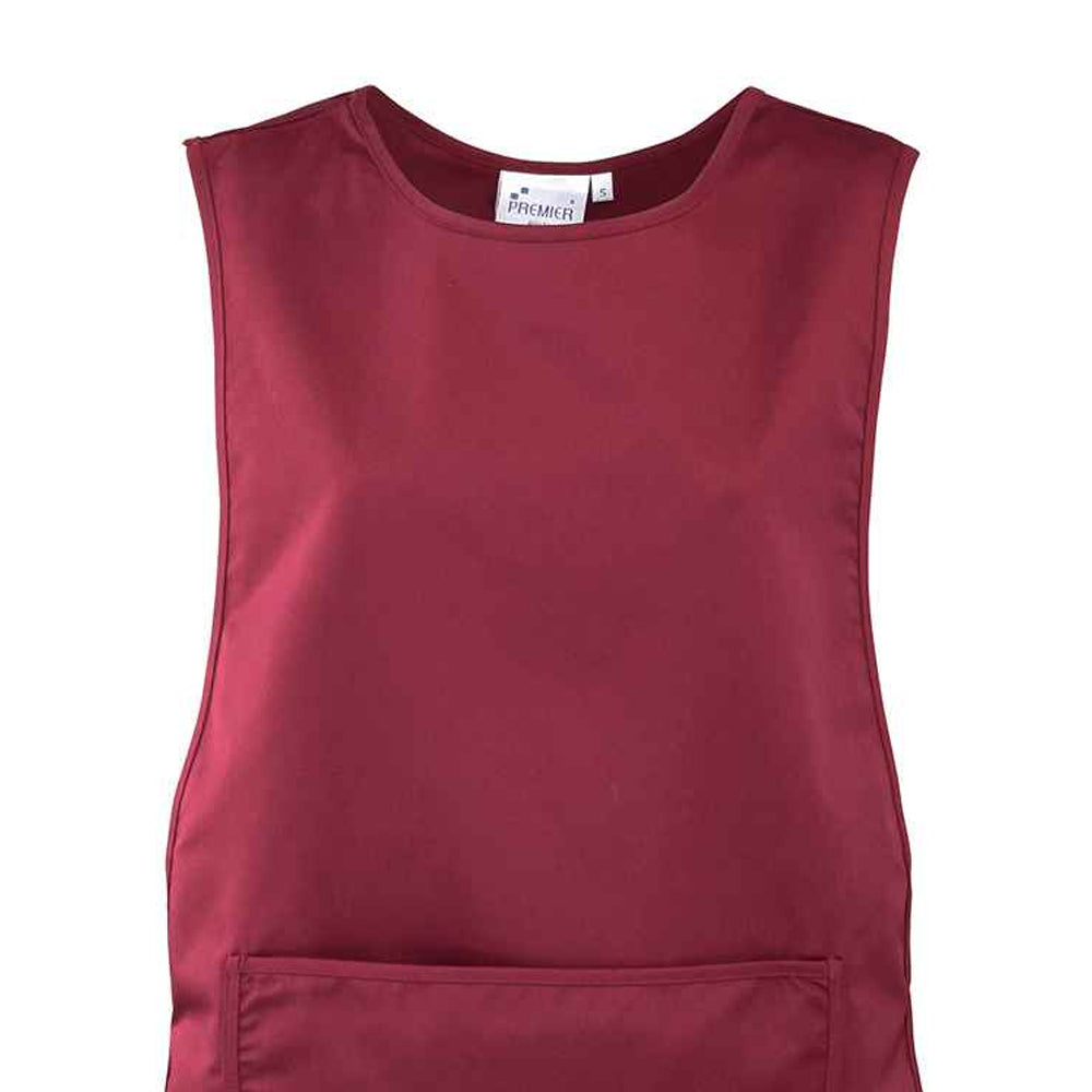 Burgundy - Back - Premier Plain Pocket Tabard