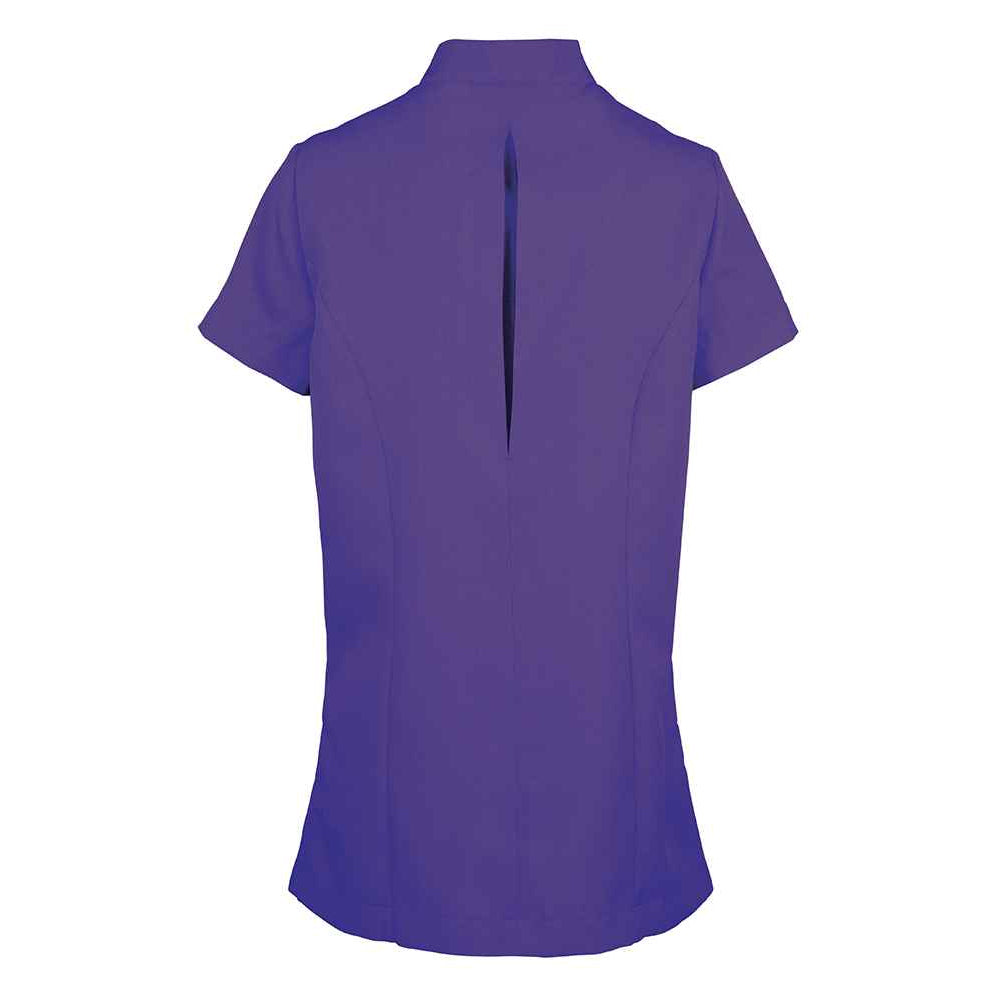 Purple - Back - Premier Womens-Ladies Orchid Short-Sleeved Tunic