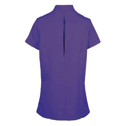 Purple - Back - Premier Womens-Ladies Orchid Short-Sleeved Tunic