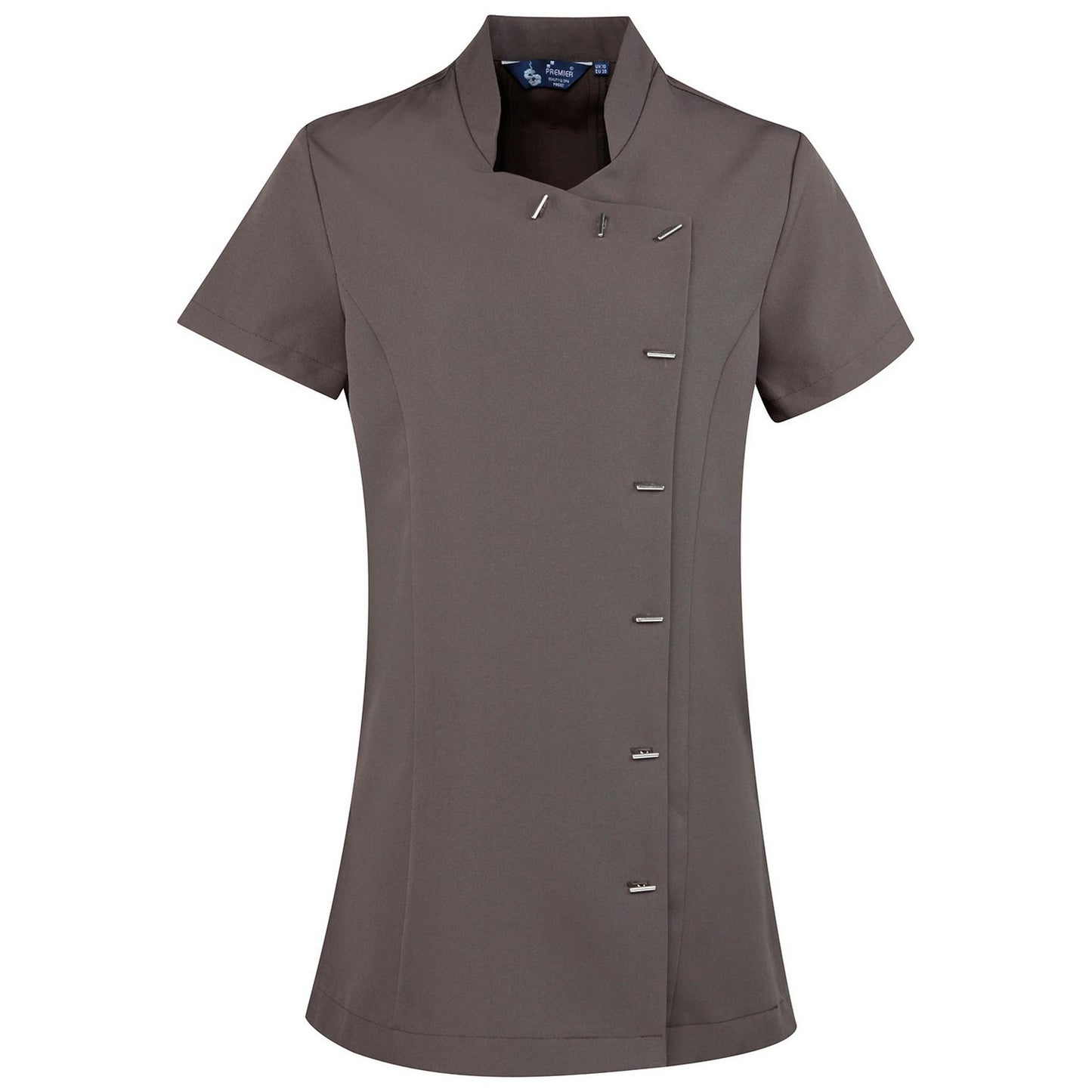 Dark Grey - Front - Premier Womens-Ladies Orchid Short-Sleeved Tunic