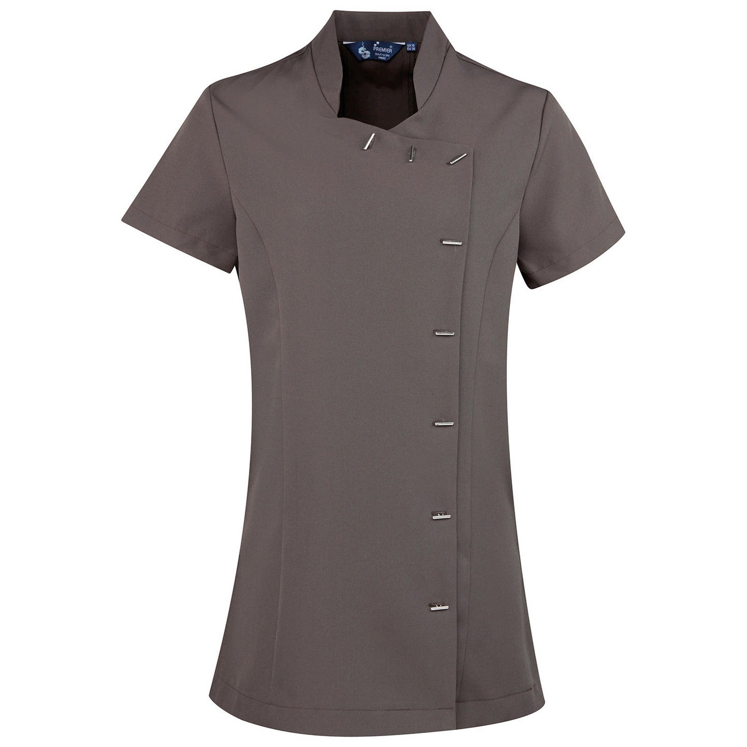 Dark Grey - Front - Premier Womens-Ladies Orchid Short-Sleeved Tunic