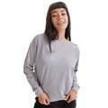 Grey - Back - Skinni Fit Womens-Ladies Slounge Heather Sweatshirt
