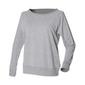 Grey - Front - Skinni Fit Womens-Ladies Slounge Heather Sweatshirt