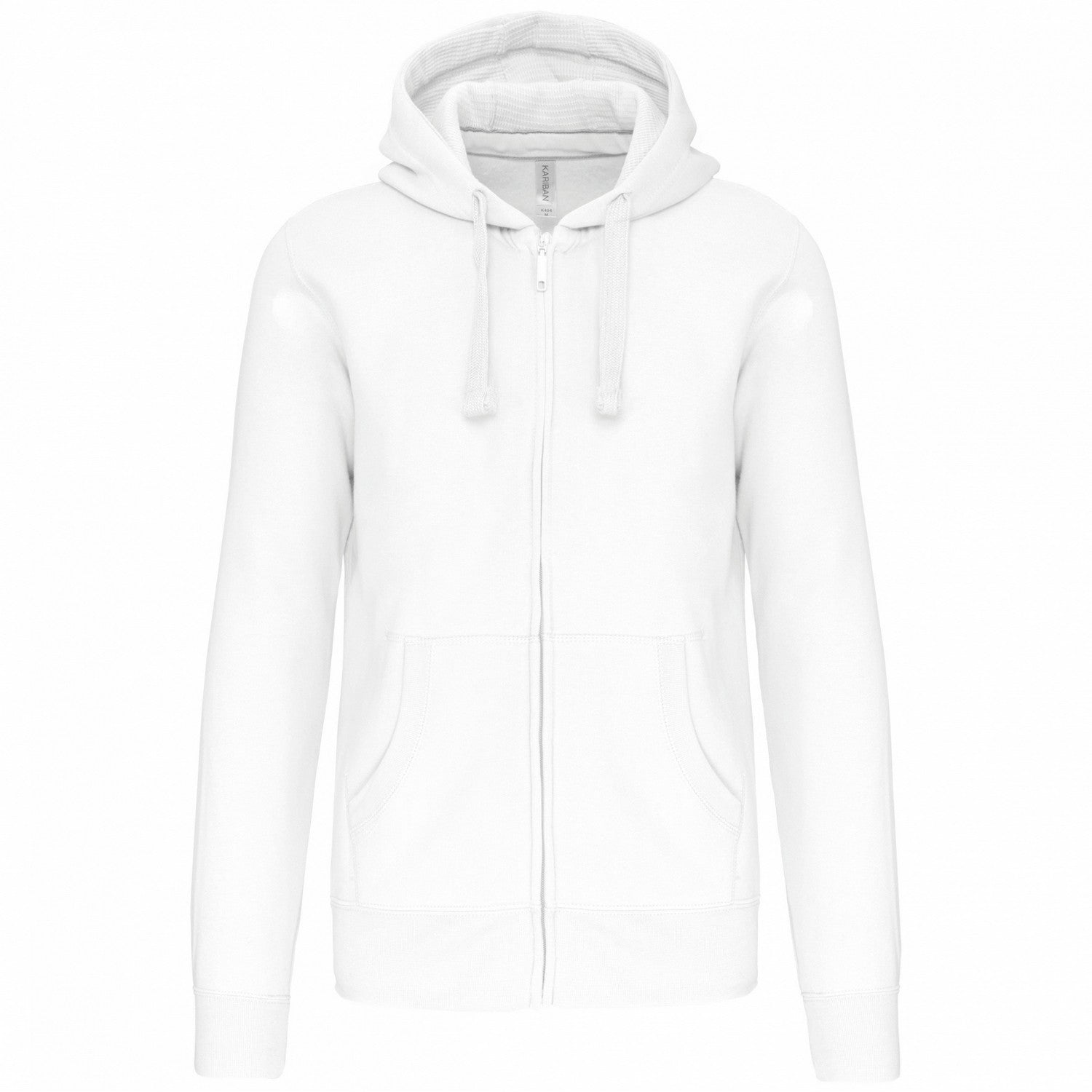 White - Front - Kariban Unisex Adult Full Zip Hoodie