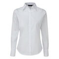 White - Front - Premier Womens-Ladies Poplin Long-Sleeved Blouse