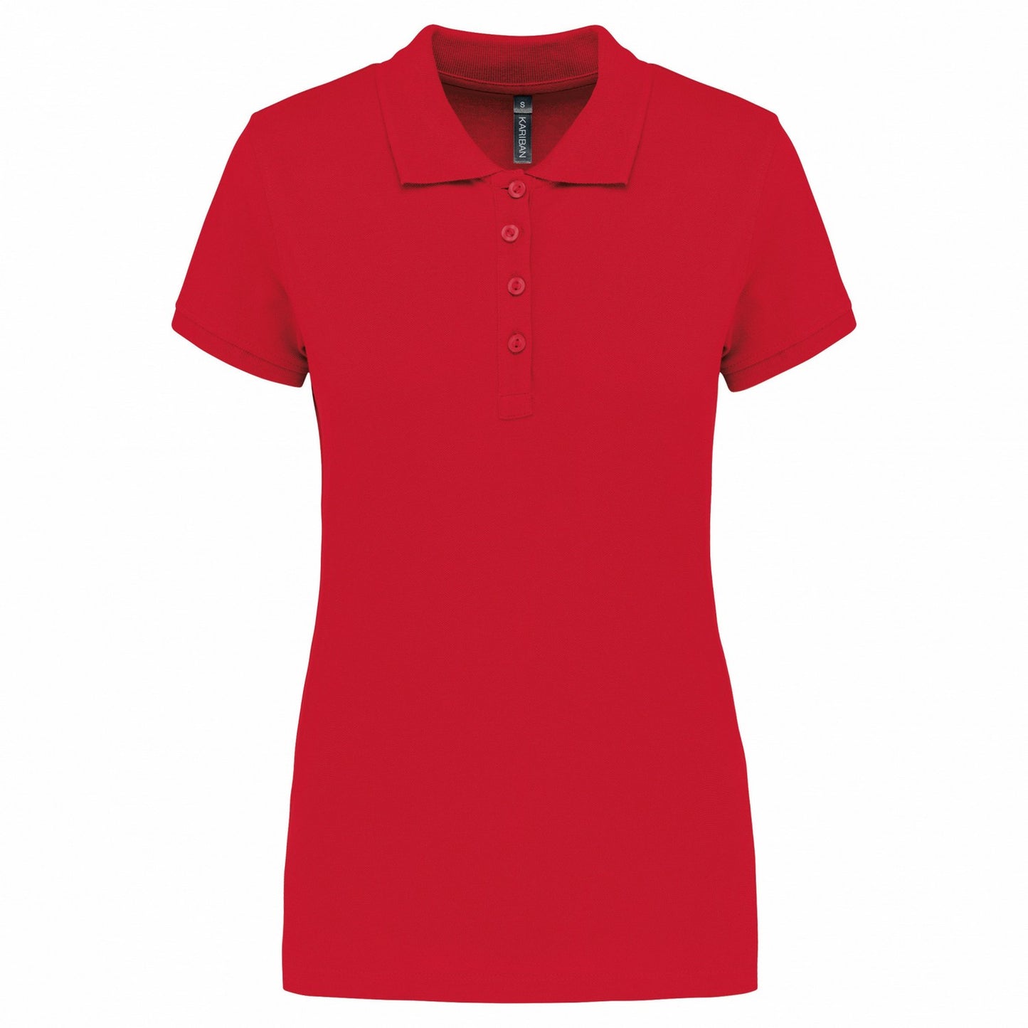 Red - Front - Kariban Womens-Ladies Pique Polo Shirt