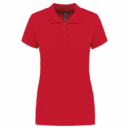 Red - Front - Kariban Womens-Ladies Pique Polo Shirt