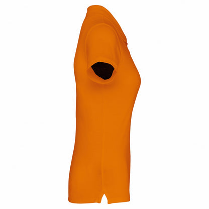 Orange - Side - Kariban Womens-Ladies Pique Polo Shirt