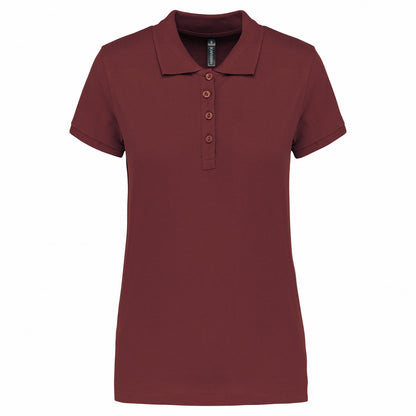 Wine - Front - Kariban Womens-Ladies Pique Polo Shirt