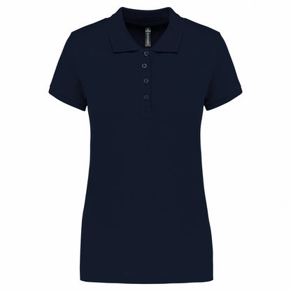 Navy - Front - Kariban Womens-Ladies Pique Polo Shirt