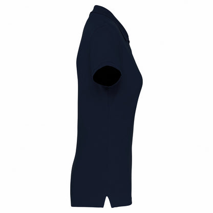 Navy - Side - Kariban Womens-Ladies Pique Polo Shirt