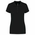 Black - Front - Kariban Womens-Ladies Pique Polo Shirt