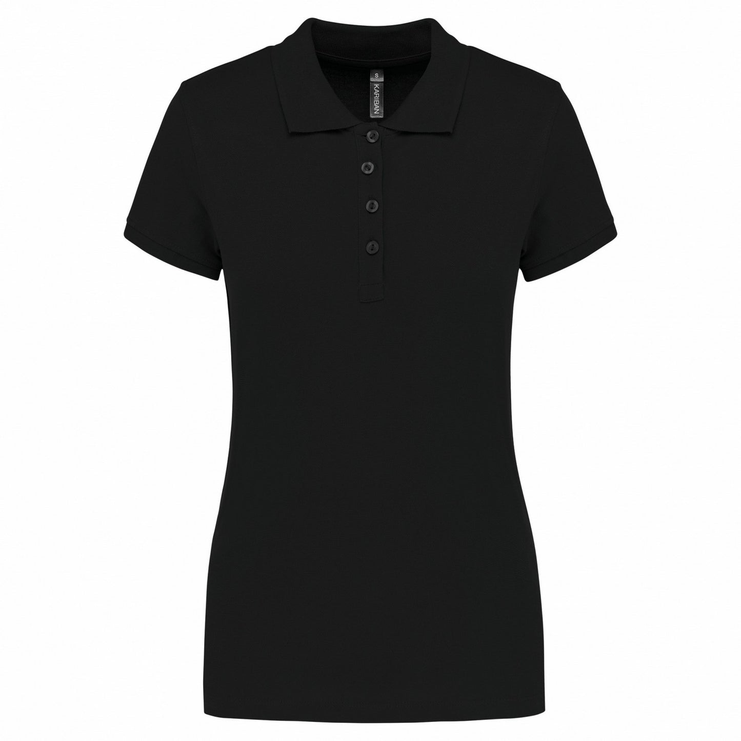 Black - Front - Kariban Womens-Ladies Pique Polo Shirt