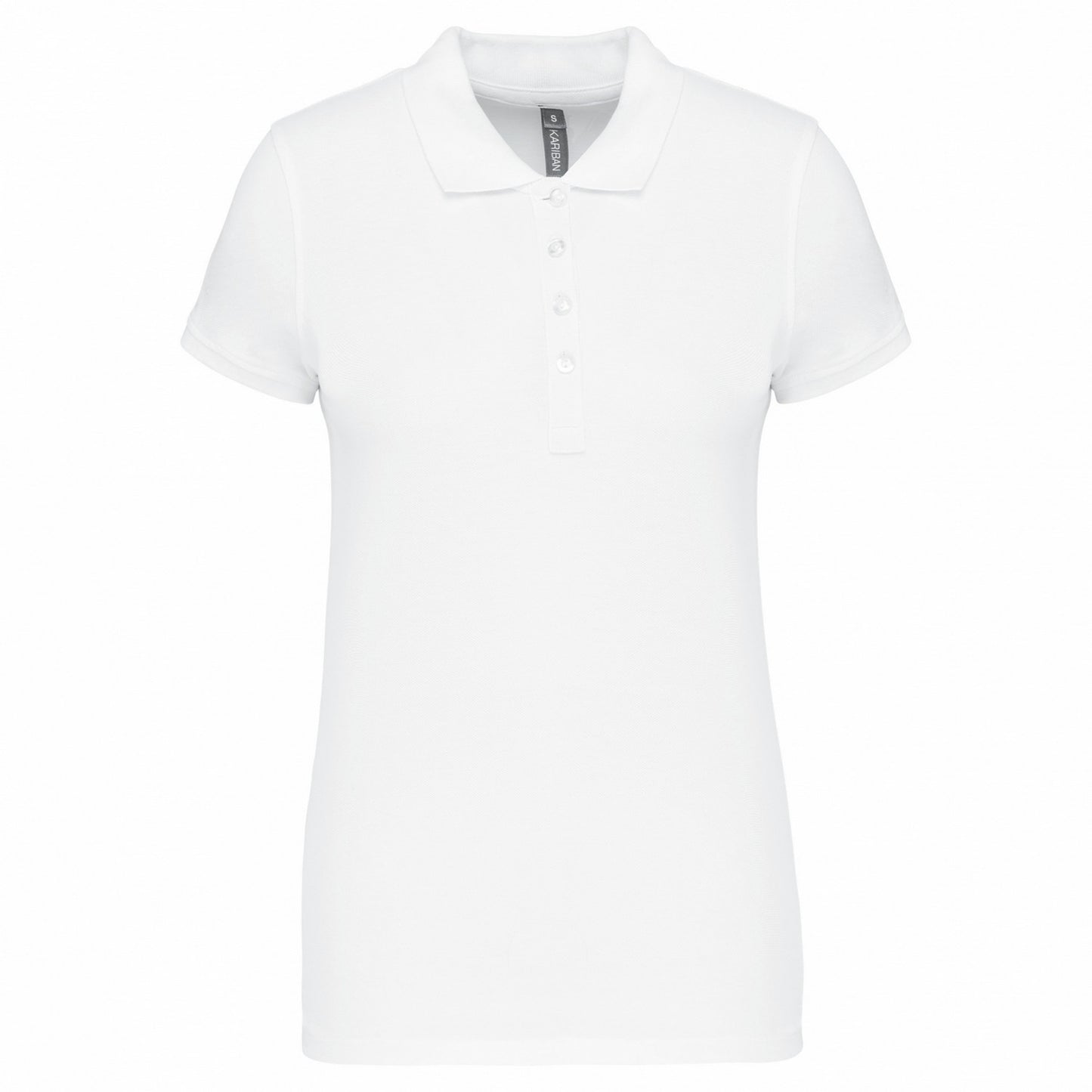 White - Front - Kariban Womens-Ladies Pique Polo Shirt