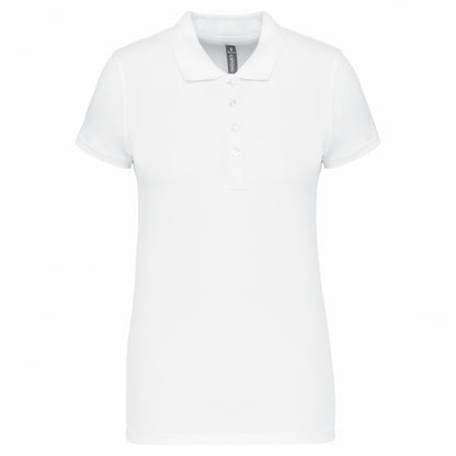White - Front - Kariban Womens-Ladies Pique Polo Shirt