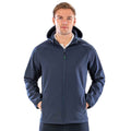 Navy - Side - Result Genuine Recycled Mens Hooded 3 Layer Printable Soft Shell Jacket