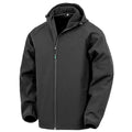 Black - Front - Result Genuine Recycled Mens Hooded 3 Layer Printable Soft Shell Jacket