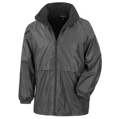 Black - Front - Result Core Mens Microfleece Lined Waterproof Jacket