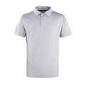 Silver - Front - Premier Unisex Adult Coolchecker Pique Polo Shirt