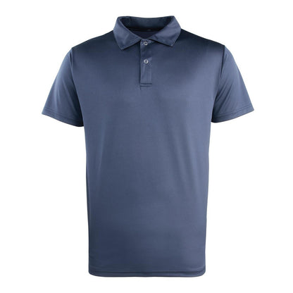 Navy - Front - Premier Unisex Adult Coolchecker Pique Polo Shirt