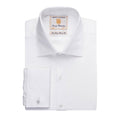 White - Front - Brook Taverner Mens Andora Herringbone Long-Sleeved Formal Shirt
